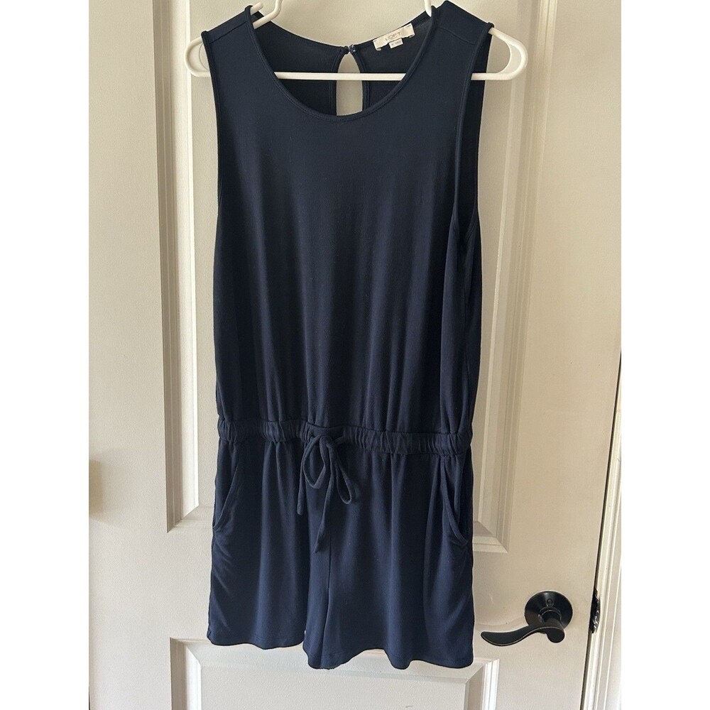 Loft Women’s Size Medium Blue Sleeveless Shorts Romper Casual Beachy